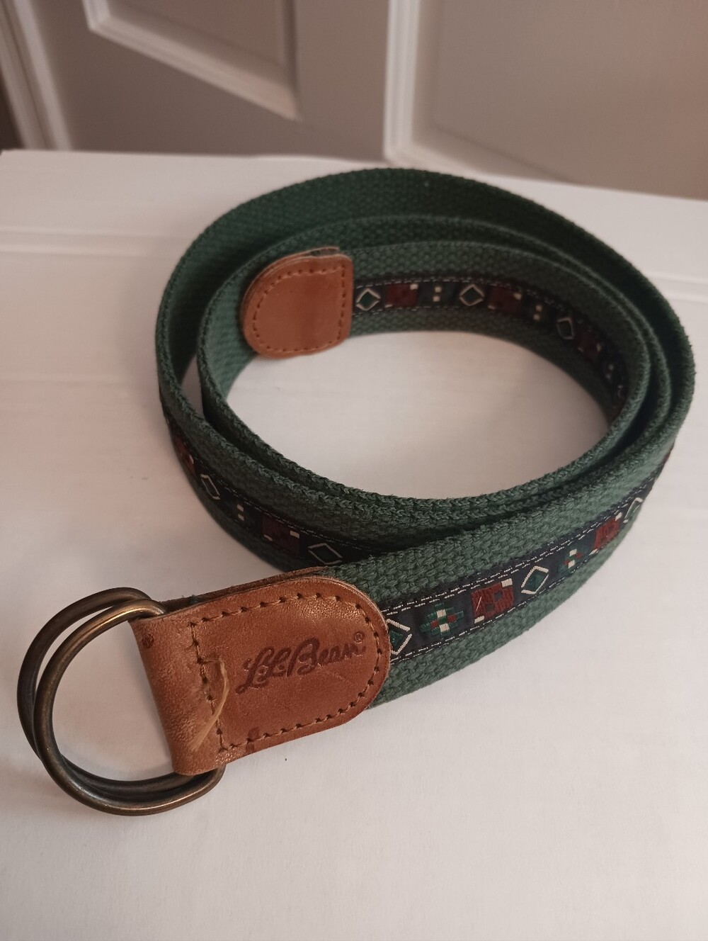 Vintage LL Bean Belt Green South West Made In USA 43in  D-Ring Gorpcore